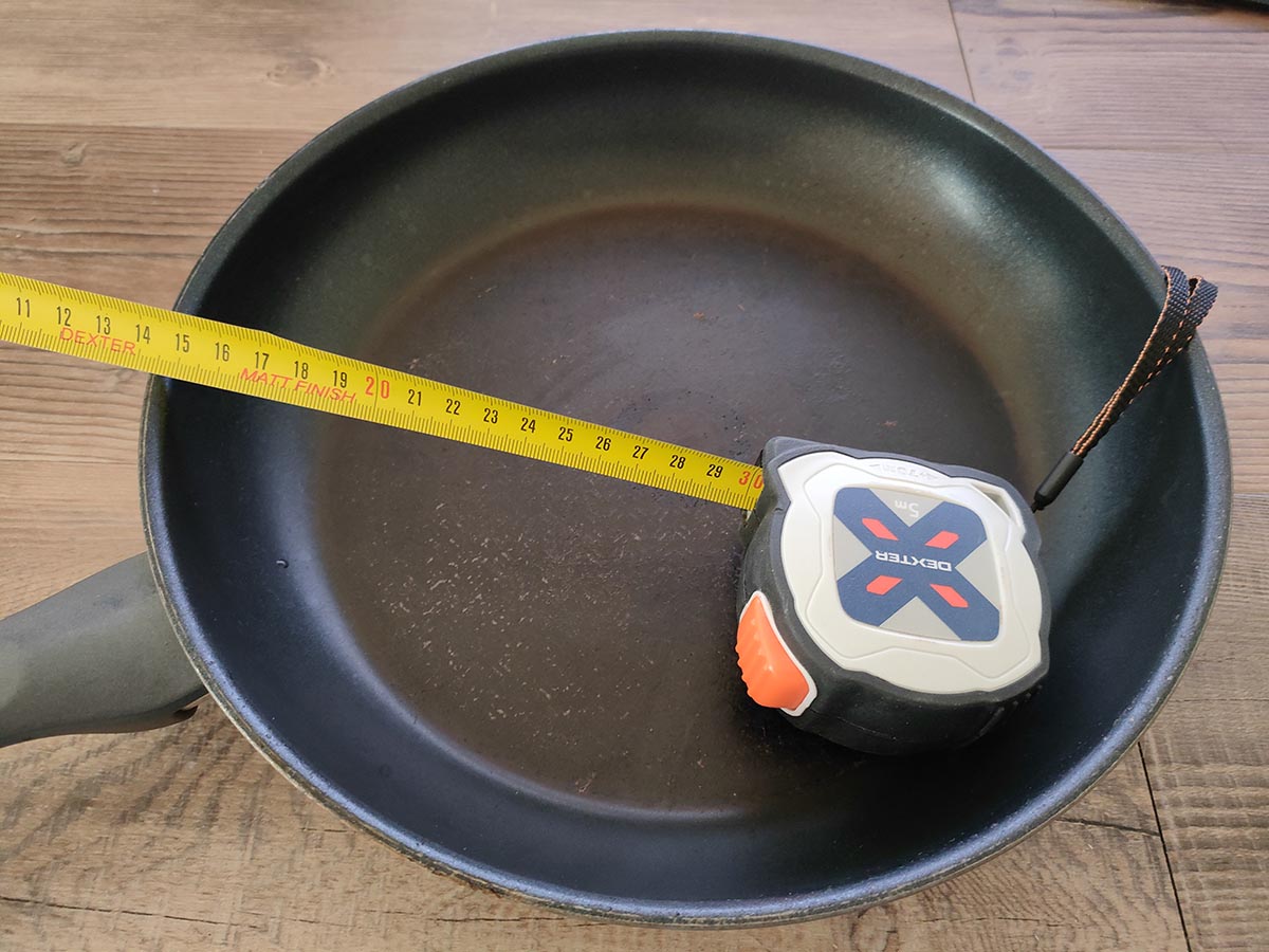Como medir una sarten